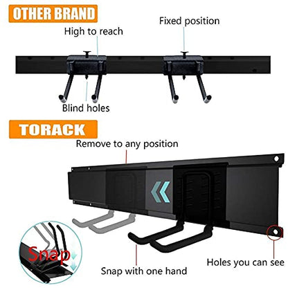 TORACK Tool Storage Rack Heavy Duty Garage Wall Mount Garden Tool Organizer - size: Metal Rack