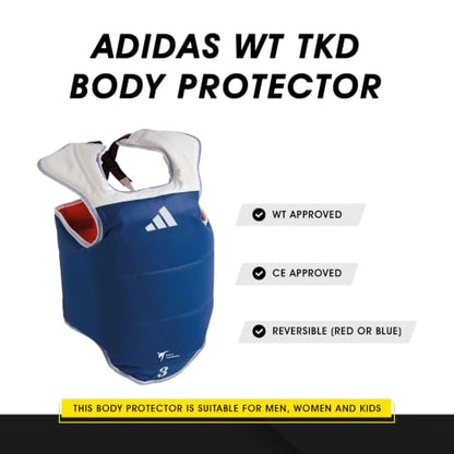 Adidas WT Taekwondo Martial Arts TKD Body Protector Chest Guard - size: 3 (Medium)