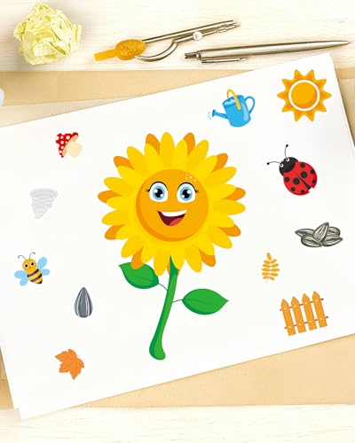 48 Sheets Fall Make a Face Stickers, 12 Designs Fun Fall Crafts for Kids, Autumn Festival Party Favors, Classroom Activities & Games - style: Fall Harvest