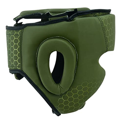 PFG Headgear for Boxing MMA Muay Thai Training - color: Olive Green, size: Small-Medium