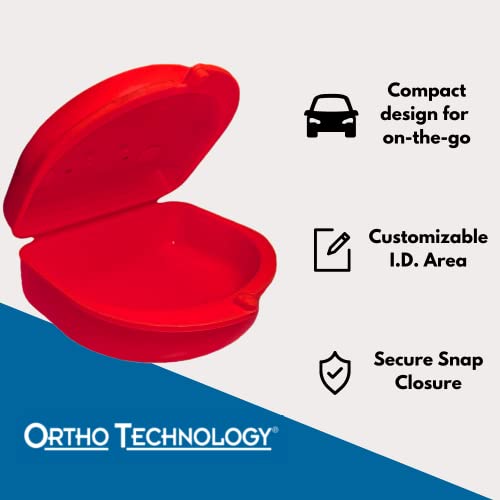 Dental Retainer Cases with Vent Holes, Orange, 2 Ct - color: Orange