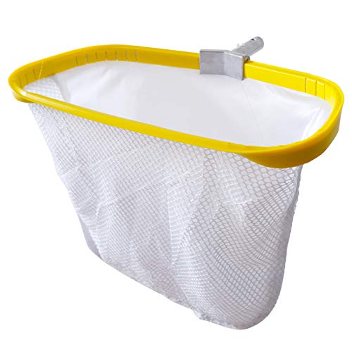 Professional Pool Net, Heavy Duty Skimmer Rake with Aluminum Frame, Fine Mesh Deep Bag Scoop for Cleaning Swimming Pool Leaf Pollen Silt, Pool Rake 19.5 inch