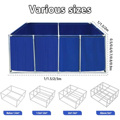 Large Outdoor Fish Holding Tank with Drain Valve, Canvas Fish Pond.Large Outdoor Fish Holding Tank Above Ground PVC Pool Pond for Koi & Turtles Durable Steel Frame Aquarium Liners Ideal for