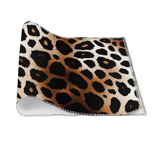 Placemat Set of 4 Washable Place Mats Heat Resistant Leopard Print Table Mats for Kitchen Non-Slip Placemats Wipeable Desktop Protection Mat for Dining Table - color: Leopard Print
