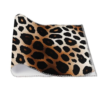 Placemat Set of 4 Washable Place Mats Heat Resistant Leopard Print Table Mats for Kitchen Non-Slip Placemats Wipeable Desktop Protection Mat for Dining Table - color: Leopard Print