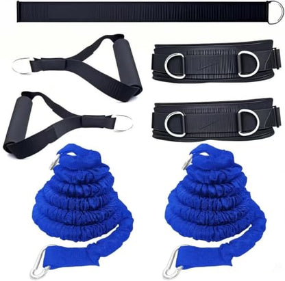 Resistance Speed Training Equipment, Dual Running Bungee Bands - color: Blue-6.6ft