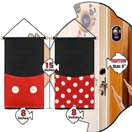 RUNROLE 2 Pack Narrow Fish Extenders - Single 1 Pocket Hanging Storage Organizer, 8 Inch Width to Right Fit the Cabin Door, Easily Customize, 2026 & 2027 FE for Gift Exchanges and Pixie Dust