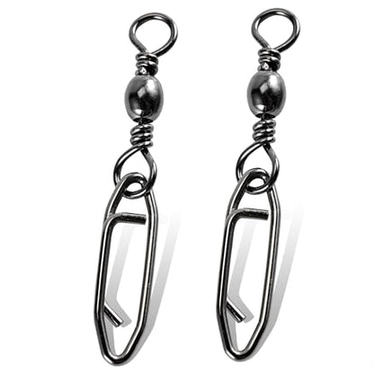 High Strength Fishing Swivels Stainless Clips Steel Snap Swivels Barrel Connector Saltwater Swivel Fishing Rolling Black Nickel - size: Size 2/0+L (88lb) 25 pcs