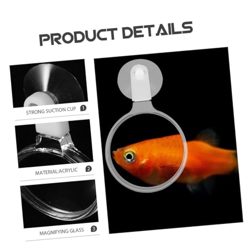 4pcs Acrylic Fish Tank Lens with Cup for Close Observation of Betta Fish Spiders and Plants and Viewer for Animals