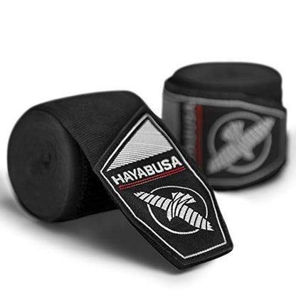 Hayabusa 4.0 Perfect Stretch Boxing Hand Wraps | Boxing Hand Wraps, Boxing Wraps, Muay Thai Hand Wraps, Wrist Wraps Boxing, Hand Wraps for Boxing Gloves, 180 Inch Hand Wraps - color: Black, size: 180"