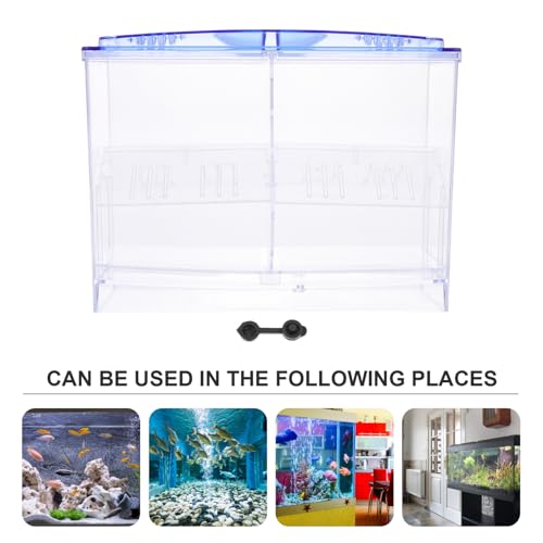 BESPORTBLE Aquarium Fry Breeding Box 2-Layer Isolation Hatching Container Plastic Fish Hatchery Tank for Betta Guppy Breeding and Fry Acclimation