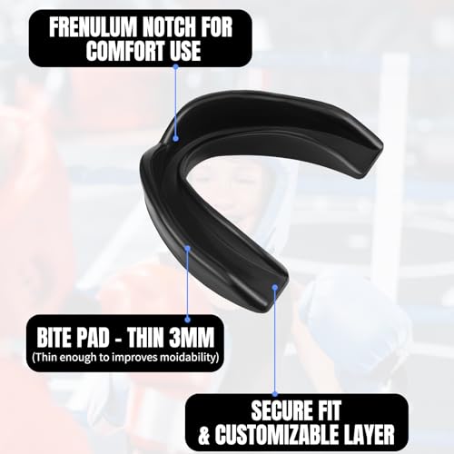 Kathfly 50 Pcs Football Mouth Guards Bulk Sports Mouthpieces - color: Black, Blue
