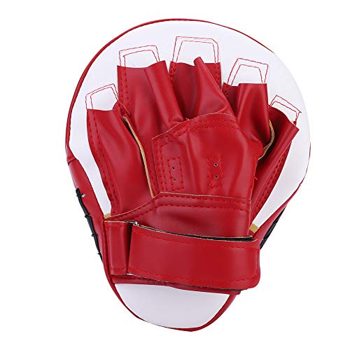 Curved Target Pad - PU Leather Kickboxing Strike for Muay Thai MMA Karate Sparring Training - color: flour