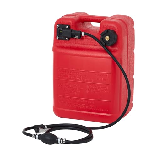6 Gallon Marine Portable Tank Outboard Boat Transfer Tank with Line l-Shaped Handle Easy to Carry 12*10*18 Inch - size: 24 L