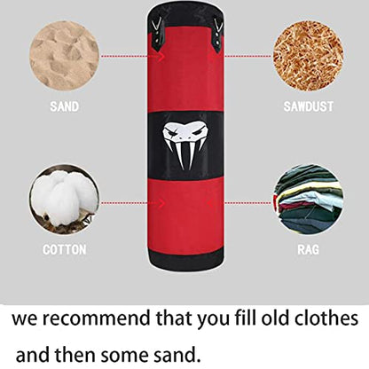 SOTF Heavy Bag Boxing Set Punching Bags for Adults Heavy Duty Hanging Punching Bag Unfilled - color: Black, size: length 120cm