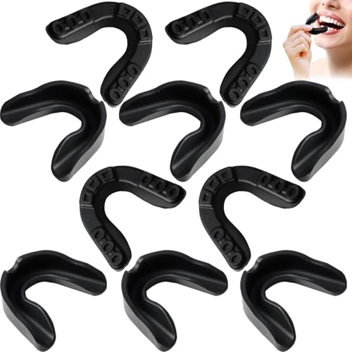 10 Pieces Sport Mouth Guards, Black - color: Black