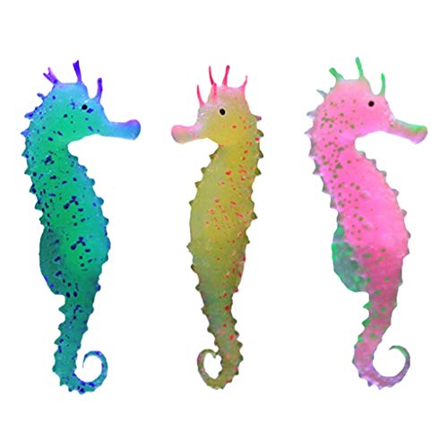 2Pc Aquarium Fish Tank Landscaping Decor Glowing Effect Animal Sea Horse