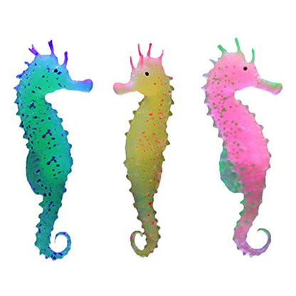2Pc Aquarium Fish Tank Landscaping Decor Glowing Effect Animal Sea Horse