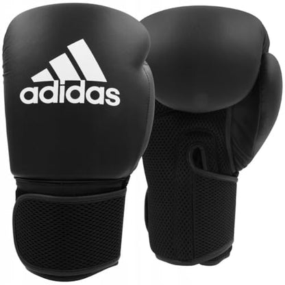 Adidas Boxing Home Training Kit - Pair of Gloves and Mitts 2pc Set for Adult & Kids, for Boxing, Punching Bag, Kickboxing, MMA, and Training, Black White