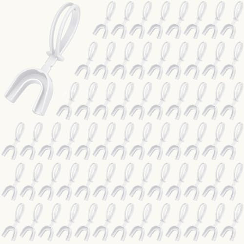 Dunzy White 100 Pcs Strapped Mouth Guard Bulk Sports Mouthguard with Strap No Boil Football Boxing Mouthpiece Braces Soft Mouthguard for Lacrosse Basketball Hockey Wrestling (Youth) - color: White, size: Youth