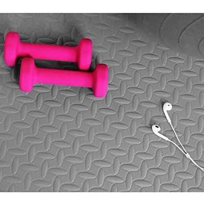 BalanceFrom Puzzle Exercise Mat 3/4-inch Thick, EVA Interlocking Foam Floor - color: Grey, style: 3/4" Thick, 96 Square Feet
