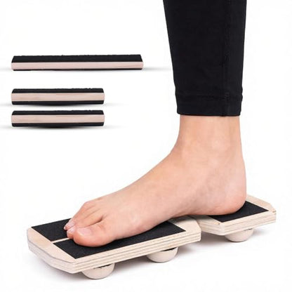 Ankle Balance Board, Non-Slip Strengthener Wood Wobble Board for Sprained, Posture Correction - Home Stability Exercises Balance Board - size: Rectangle