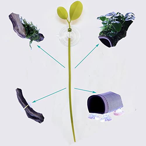 Aquarium Suction Cups and Leaf-Shaped Adjustable Cable Ties for Binding Moss Shrimp Dodging Nest, Suction Cups with Holes Aquarium Plants Holder (24)