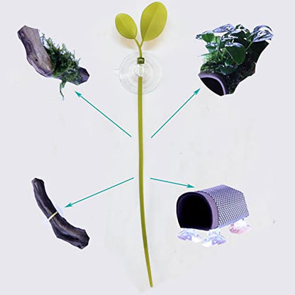 Aquarium Suction Cups and Leaf-Shaped Adjustable Cable Ties for Binding Moss Shrimp Dodging Nest, Suction Cups with Holes Aquarium Plants Holder (24)