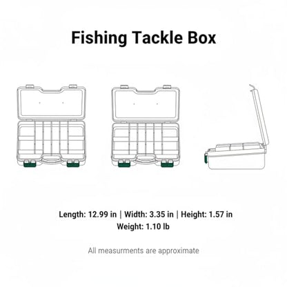 Portable Fishing Tackle Box with Handle, Durable PVC Storage Case for Lures and Hooks, 13 x 3.3 x 1.6 Inches - color: Clear
