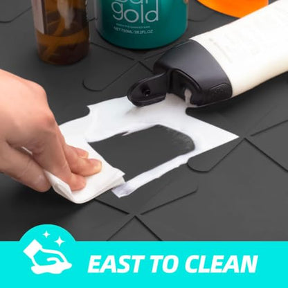 31" x 22" Under Sink Mat Waterproof, Silicone Mat Kitchen Drawer Shelf and Cabinet Liner, Sink Protector for Kitchen Organizers and Storage, Boot Tray Pet Food Mats
