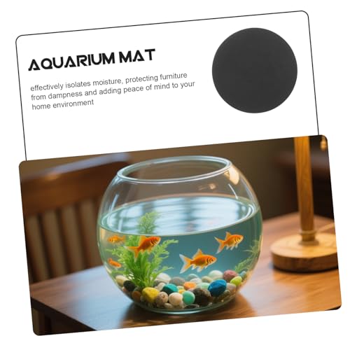 UPKOCH Shock-Absorbing Non-Slip Fish Tank Leveling Mat Waterproof Round Aquarium Pad Tank Cushioning Suitable for Micro Landscape Bottles and Terrariums - size: 12.00X12.00X1.00CM