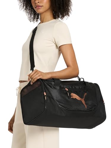 PUMA womens Candidate Duffel Bag with Removable Strap & Shoe Pocket - color: Black/Multi