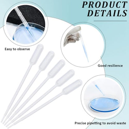 50Pcs Small Plastic Dropper Essential Oil Dropper Refillable Mini 1ML White Clear Crafts Eye Laboratory Liquid Calibrated Pipettes for Essential Oils Liquids Resin Activities Accessories - size: 5.51x0.47 inch(14x1.2cm)