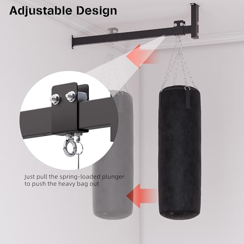42" Heavy Bag Hanger Roller, Adjustable Wall & Ceiling Mount Rail