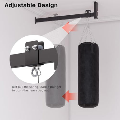 42" Heavy Bag Hanger Roller, Adjustable Wall & Ceiling Mount Rail