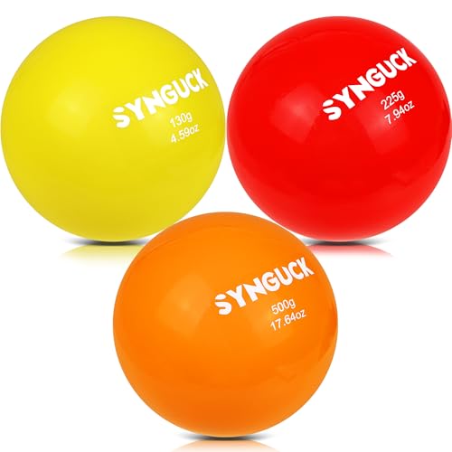 SYNGUCK 3 Pack Plyometric Weighted Balls for Baseball & Softball