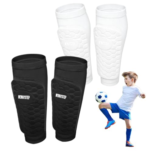 Soccer Shin Guards for Kids Adult, Calf Compression Sleeve - color: Black+White, size: X-Large