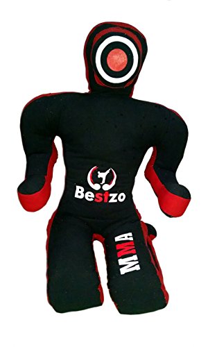 Bestzo MMA Jiu Jitsu Judo Punching Bag Grappling Dummy Sitting Position Red & Black-Unfilled - color: Canvas Red & Black, size: 59 inches (5 ft)