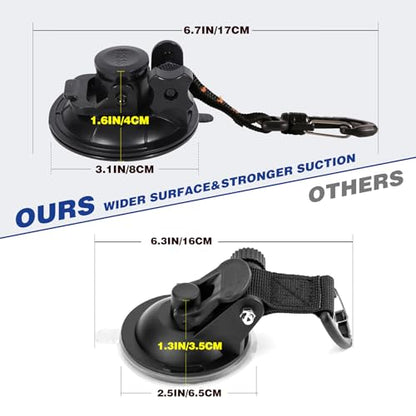 REDCAMP Heavy Duty Suction Cup Anchor with Securing Hook Tie Down, Removable Camping Tarp Accessory as Car Side Awning, 2 Pieces/4 Piecces/6 Piecces/8 Piecces