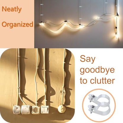 60 Pack 1/4 in Rope Light Clips p-Style Mounting Clips Plastic Cable Clamps for Wire Management(White-60p, 1/4) - color: White-60p, size: 1/4