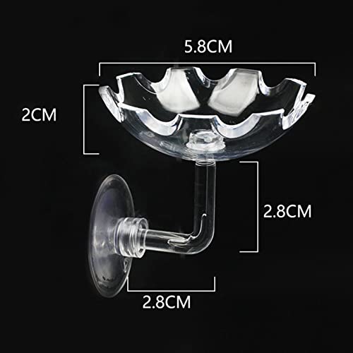 Bilindasly Acrylic Shrimp Feeding Dish Floral Shrimp Bowl Aquarium Transparent Feeder Container with Suction Cup for Aquarium Fish Tank