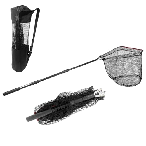 Fishing Net with Handle with Storage Bag,Portable Telescopic Fishing Net Telescoping Handle,Fish Net,Fishing Nets,Extend to 40-63 Inches for Kids Men Women