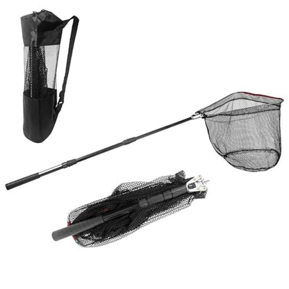 Fishing Net with Handle with Storage Bag,Portable Telescopic Fishing Net Telescoping Handle,Fish Net,Fishing Nets,Extend to 40-63 Inches for Kids Men Women