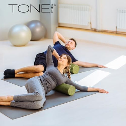TONE Fitness Firm High-Density Foam Roller for Exercise, Massage & Recovery - color: Black, size: 18 Inch