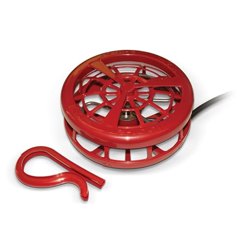 K&H Pet Products Stock Tank & Pond Heater, Ultimate Stock Tank Deicer w/ Cord Clip, Water Trough Heater for Horses, Cattle and Livestock, Full Cage, Floating, Submersible, Safety Listed - Red 750W - size: 750 Watts