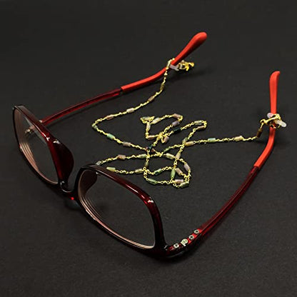HANDMADE Eyeglass Chains Eyewear Retainer Beaded Eyeglass Strap Holder Natural Stone Beaded Eyewear Retainer