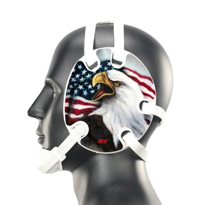 Wrestling Headgear with American Bald Eagle Decals - color: White, size: Adult