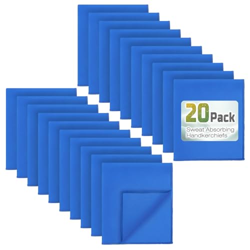 20 Pack 12"x10" Microfiber Sweat Absorbing Handkerchiefs for Men, Quick-Dry Sweat Rags Towels for Face, Neck, Gym - color: 20darkblue