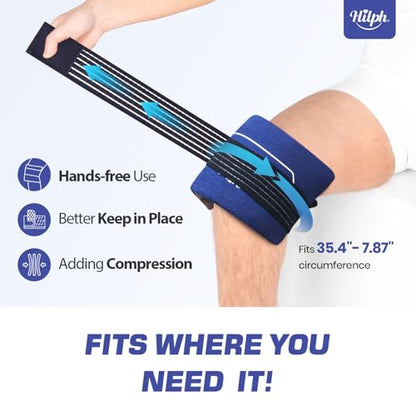 Hilph Ice Packs for Injuries Reusable, 2 Gel Packs & Adjustable Sleeve