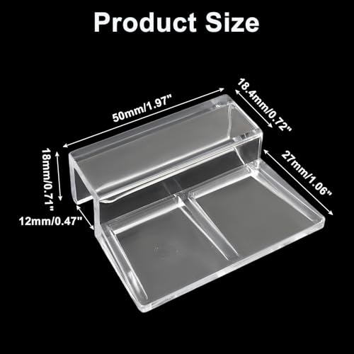Murtenze 8 PCS Aquarium Lid Clips, 12mm Clear Acrylic Fish Tank Holder Support Clamps for Rimless Aquariums - size: 12mm